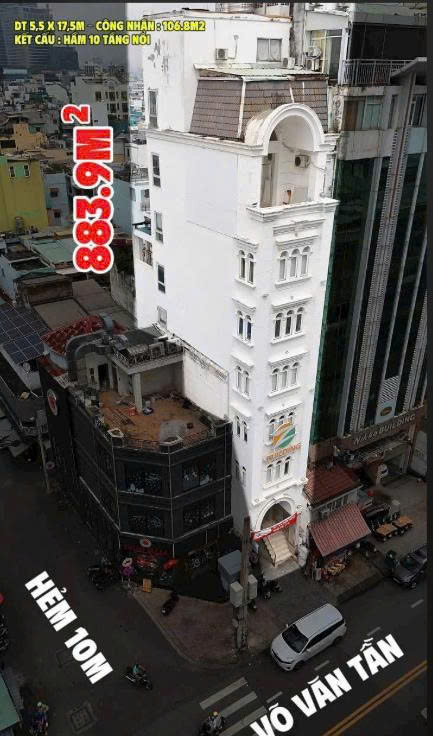 BÁN TÒA NHÀ MẶT TIỀN 376 VÕ VĂN TẦN DIỆN TÍCH: 5X17,6M (NH 7M) HẦM 10 TẦNG