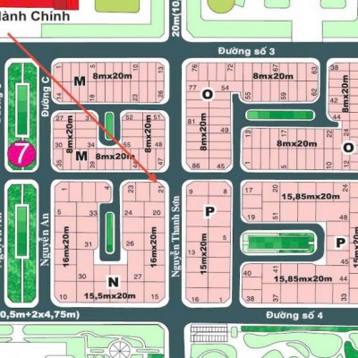 BÁN ĐẤT GÓC NGÃ TƯ ĐƯỜNG NGUYỄN THANH SƠN DIỆN TÍCH: 13,33X20M (CN: 267,5M2)